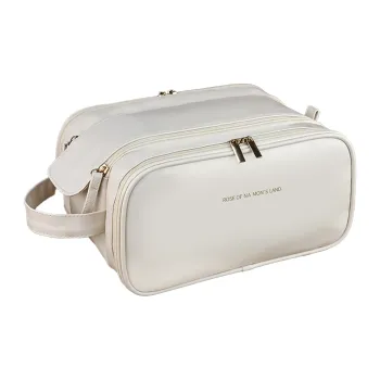 Gentle Welcome Portable Storage Bag, Toiletry Bag, Handbag, Double Zippers Makeup Bags Vanity Travel Stool