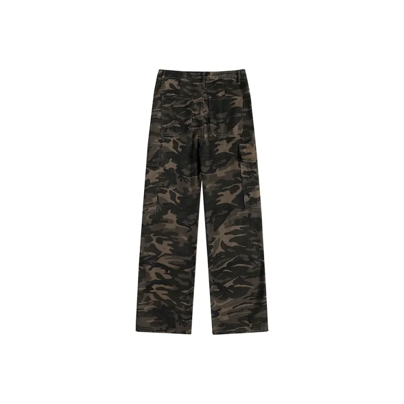 Lulifama Cargo Pants Unisex Camouflage Yellow-1