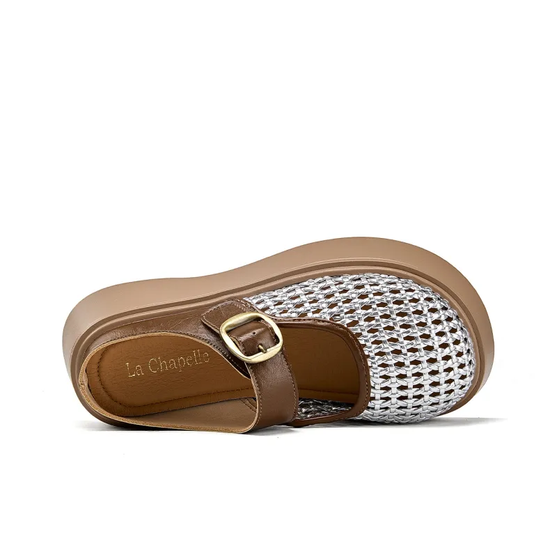 La Chapelle Abrasion Resistant Closed Toe Slippers Women's Silver-2