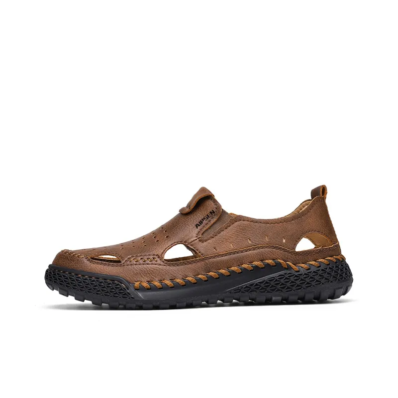 AIPSEN Men's Casual Shoes Men's Light Brown-0