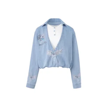 TCH Shirts Women's Denim Blue, Two Piece Set