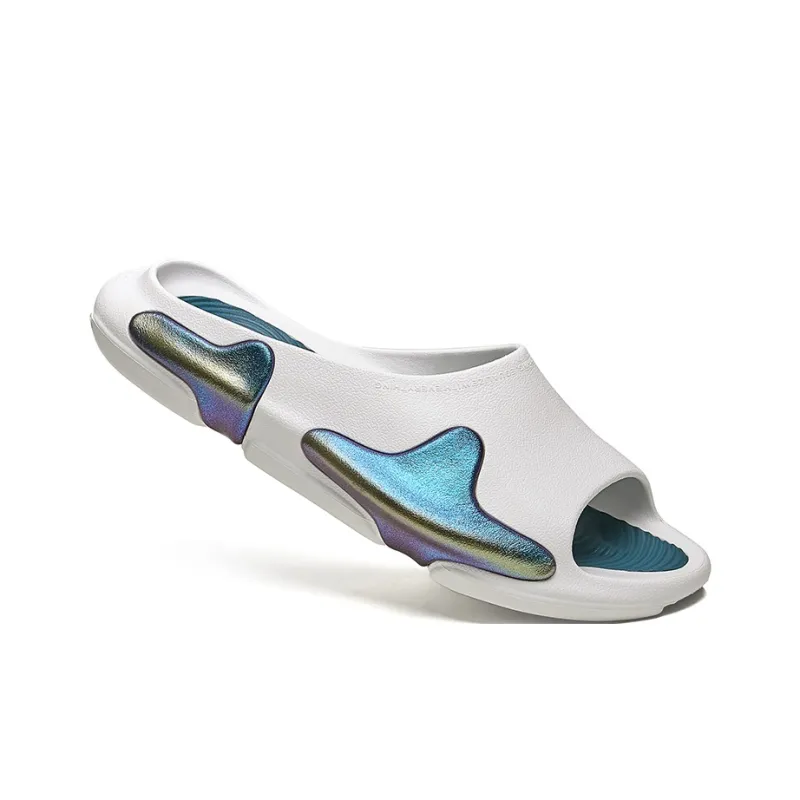 EQLZ EQUALIZER Oasis Slip Resistant Abrasion Resistant Cushioning Slide Slippers Unisex Phantom White-1