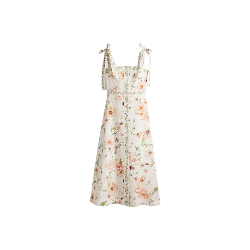 H&M Slip Dresses Women's White/Pink-0