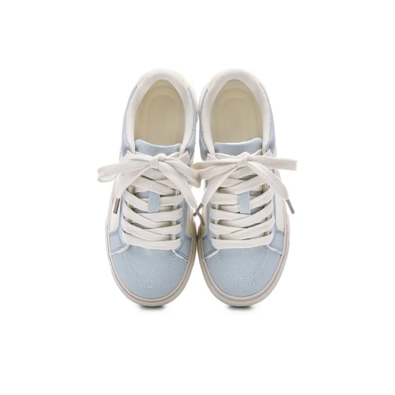 Ordifen Low Top Skateboard Shoes Women's White Pink Blue-2
