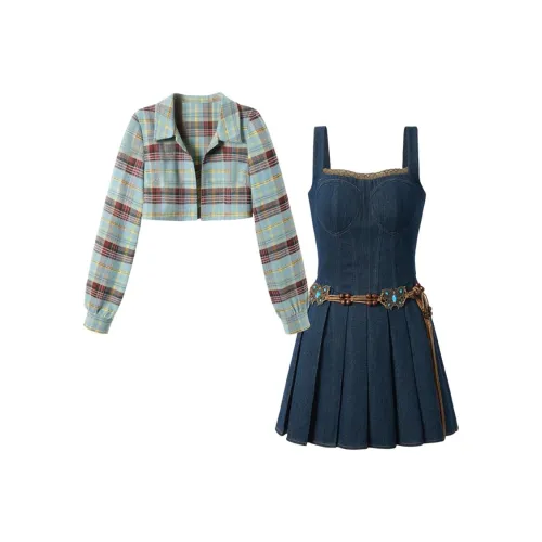 OSQ Two Piece Skirt Sets Women's