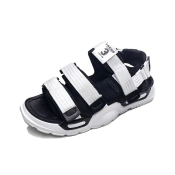 MESUCA Beach Sandals Men Black/White/Orange