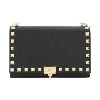 Valentino GARAVANI Calfskin Shoulder Bag Women's Black