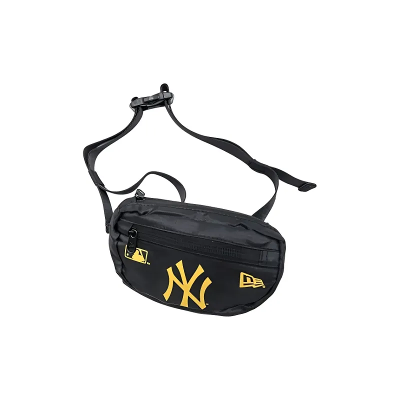 New Era Polyester One Shoulder Crossbody Fanny Pack Mini Unisex Black Yellow-1