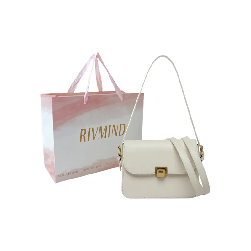 RIVMIND PU Shoulder Bag Women's White/Black/Coffee/Brown-0