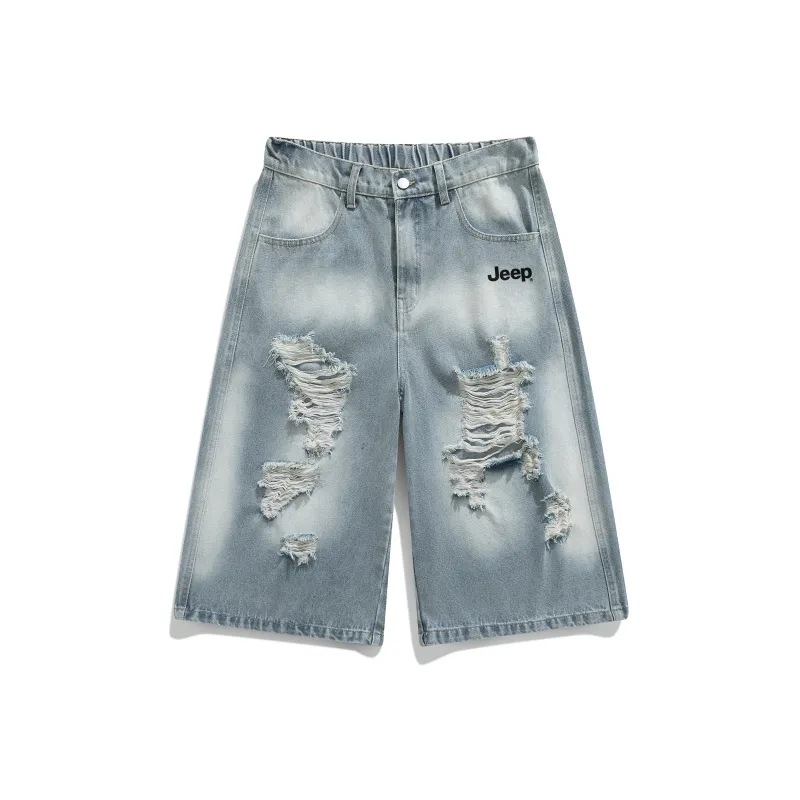 Jeep Denim Shorts Men's Light Blue-2