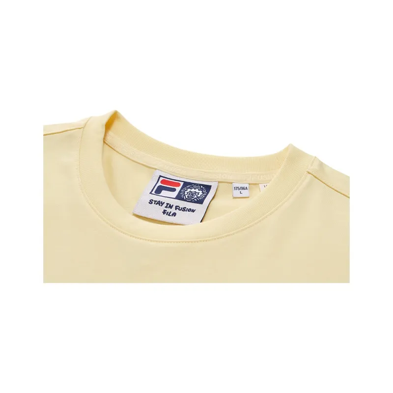 FILA FUSION T Shirt Unisex Light Zhen Yellow YE-3