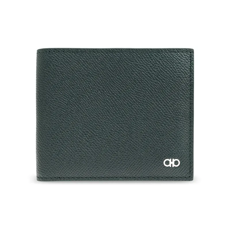 FERRAGAMO Leather Wallet Men's Green-0
