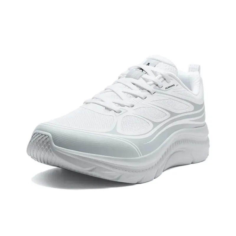 XTEP Anti Slip Wear Resistant Low Top Casual Running Shoes Men's White Gray-1