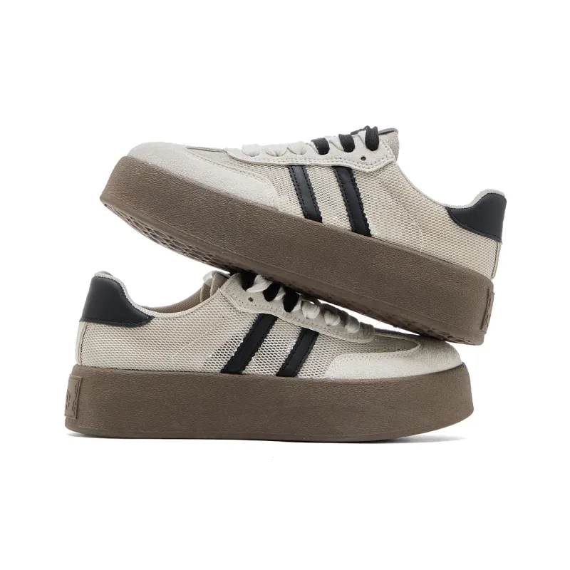 La Chapelle Anti Slip Wear Resistant Low Top Skateboard Shoes Women's White Black-3