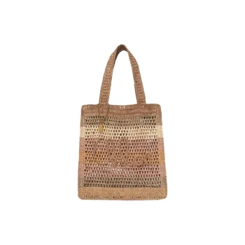 Chloe Raffia Tote Bag, Shopping Bag, Handbag, Shoulder Bag Women's Beige & Multicolor