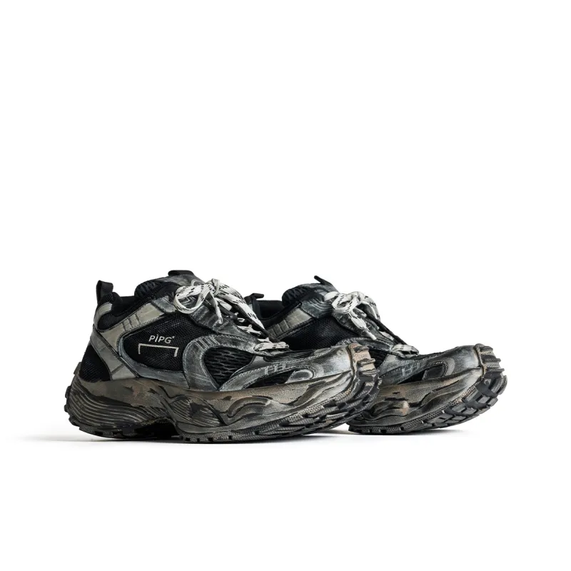 PIPG Low Top Chunky Sneakers Unisex Black-1