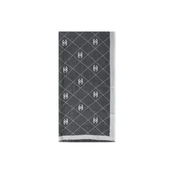 CHANEL   Knit Scarves Unisex Gray