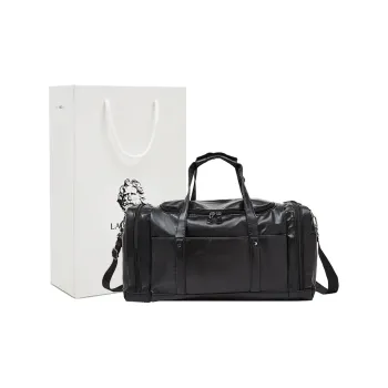 Old Man's Head Synthetic Leather Travel Bag Men's Black