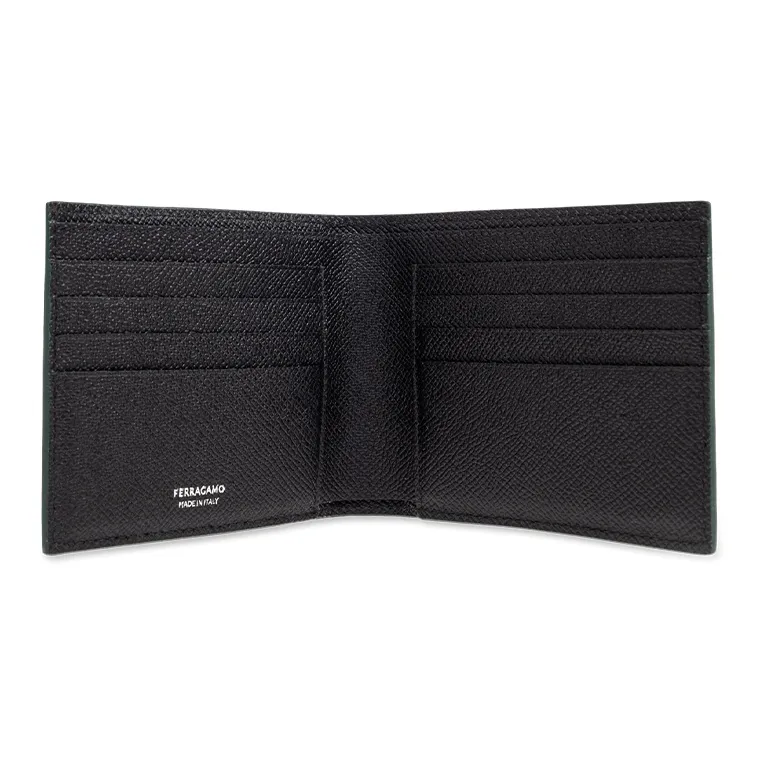 FERRAGAMO Leather Wallet Men's Green-3
