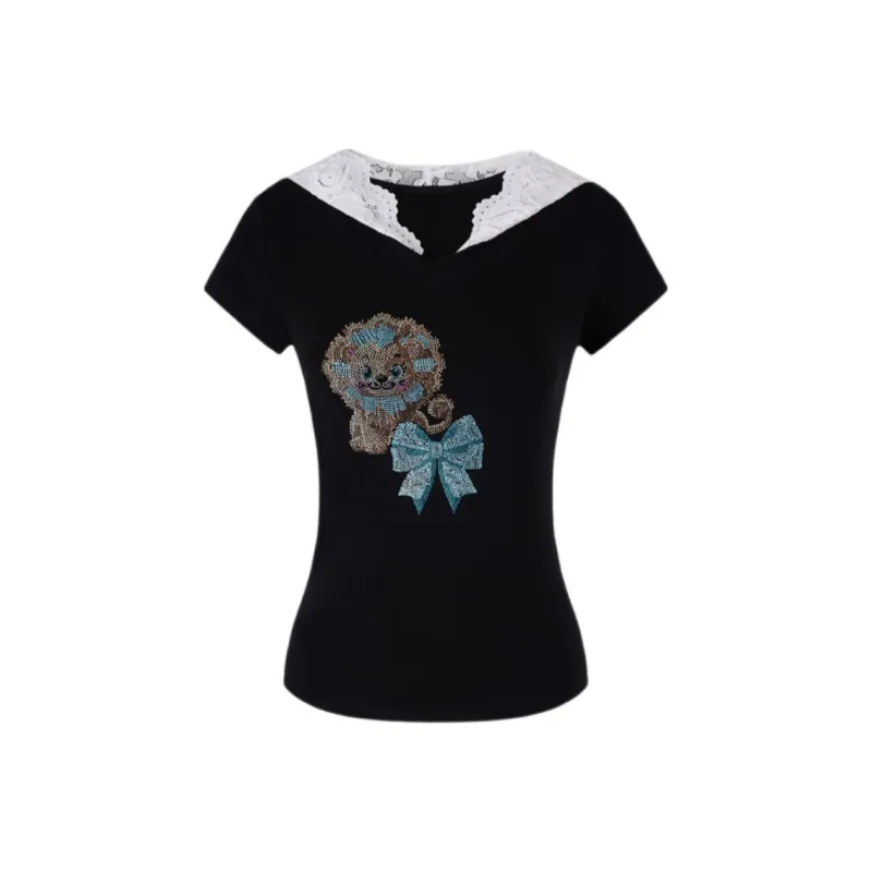 TCH T Shirts Women's Black-1
