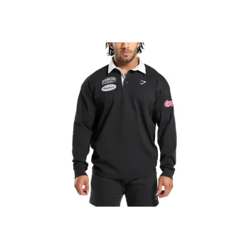 GYMSHARK Polo Shirt Men's Black