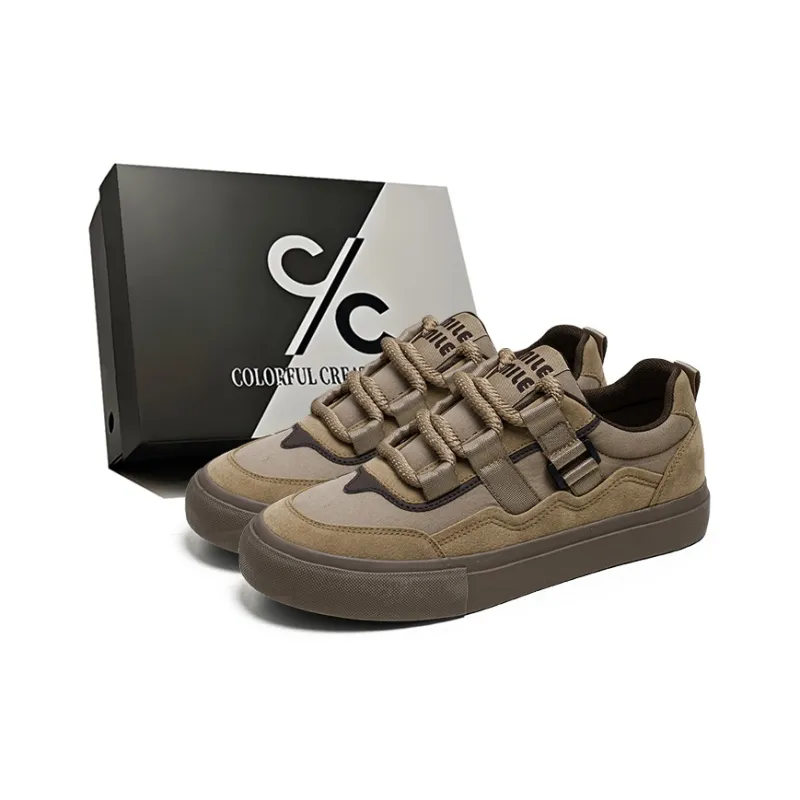 Colorful Creations Skateboard Shoes Men Low Top Black/Green/Camel-10