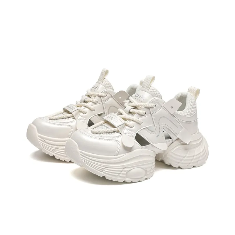 ZHR Small Round Pendant Abrasion Resistant Breathable Low Top Chunky Sneakers Women's-1