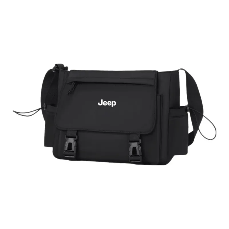 Jeep Fabric Crossbody Bag Regular Unisex Black-0