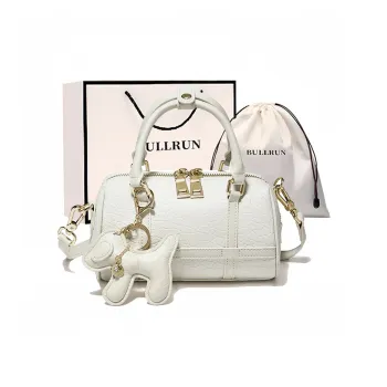 Bullrun Synthetic Leather Handbag Women's White/Black