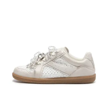 MIO Lightweight Low Top Casual Shoes Women's Gold/White