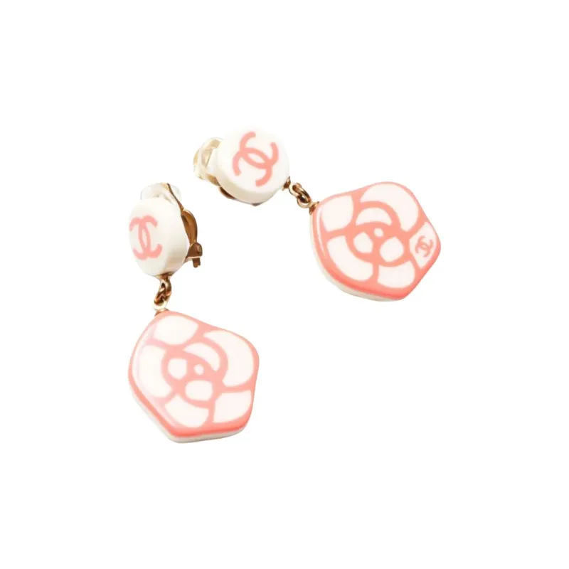 CHANEL Resin Earrings Women's Red-1