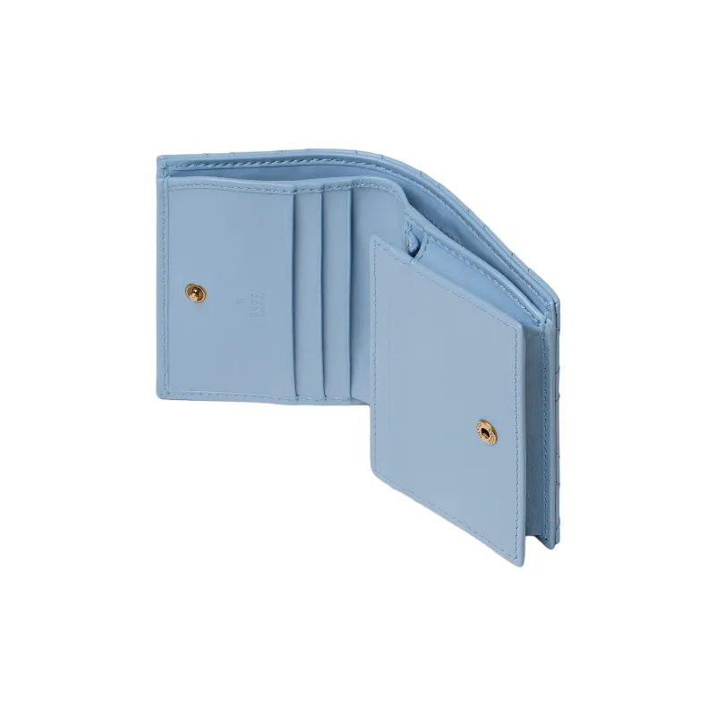 GUCCI Leather Wallet Mini Women's Light Blue-5