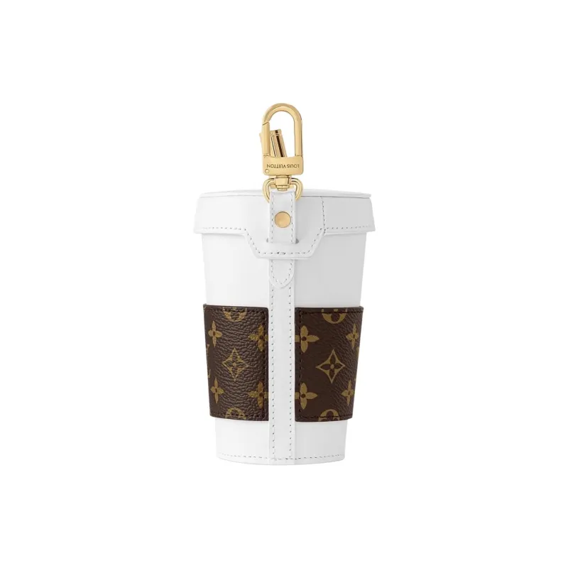 LOUIS VUITTON Canvas Bag Accessory Unisex White & Brown-1