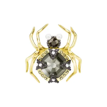 Swarovski Metal, Faux Crystal, Crystal, Pearl Earrings Women's Gold
