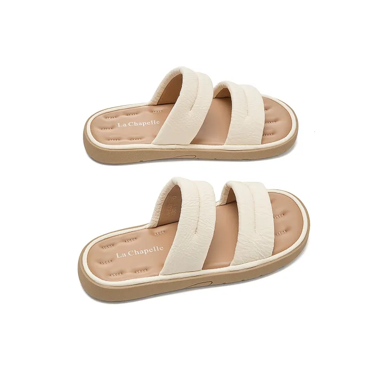 La Chapelle Slide Slippers Women's Beige-2
