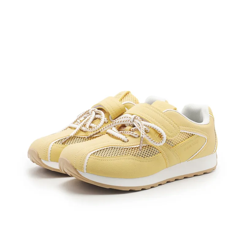 DEERWAY Height Increasing Abrasion Resistant Lightweight Slip Resistant Low Top Casual Shoes Women's Yellow-2