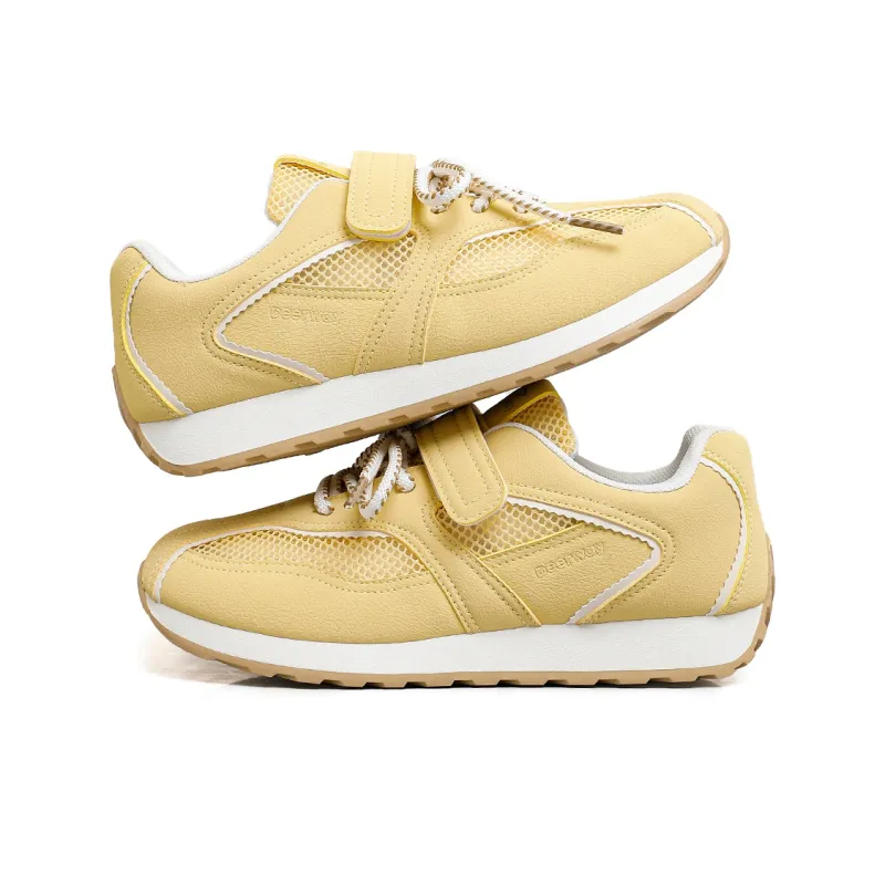DEERWAY Height Increasing Abrasion Resistant Lightweight Slip Resistant Low Top Casual Shoes Women's Yellow-1