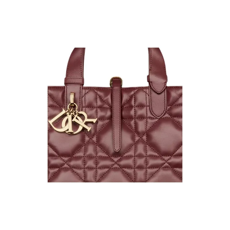 DIOR Toujours Calfskin Indigenous Bag, Tote Bag, Shopping Bag, Shoulder Bag, Handbag Medium Size Women's Dahlia Red-4