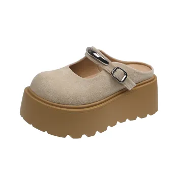 AJPAP Rubber Sole Odor Resistant Abrasion Resistant Slip Resistant Closed Toe Slippers Women's