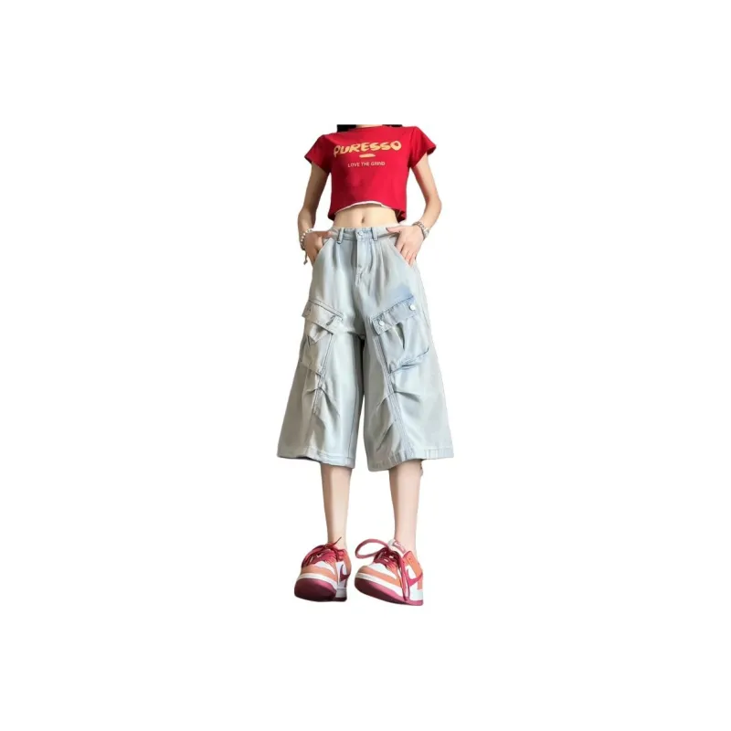 DJ.SPIRIT Denim Shorts Unisex Light Blue-0