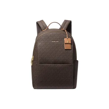 MICHAEL KORS Coated Canvas Backpack Tubas Women's Brown & Oak