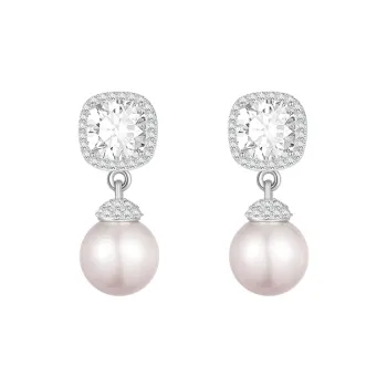SHINE S925 Sterling Silver Stud, Zircon, Shell Pearl Earrings Women's