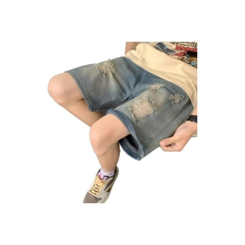 SONGLAN Denim Shorts Unisex Pink/Blue-3