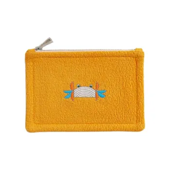 HERMES Cotton Travel Storage Bag Unisex Sunlight Gold