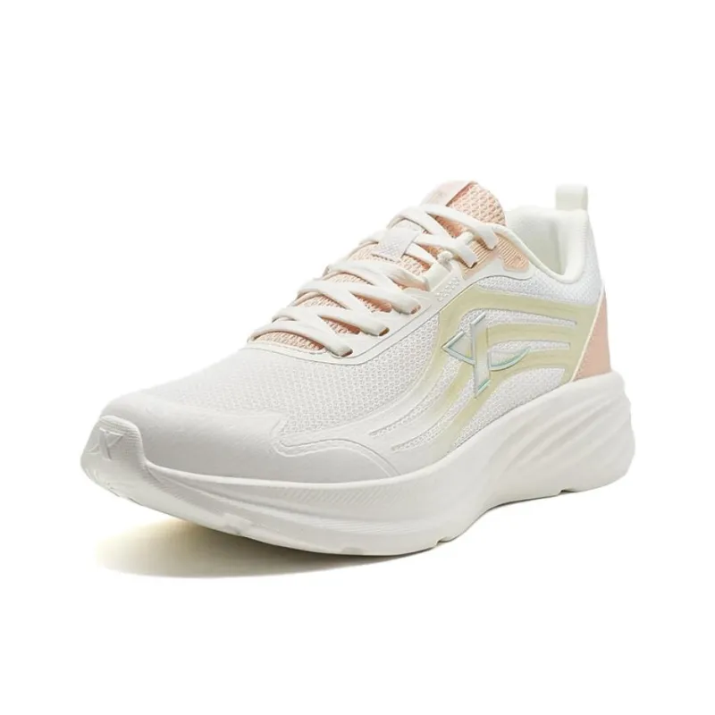 XTEP Coverage Slip Resistant Low Top Casual Running Shoes Women's White Pink-1