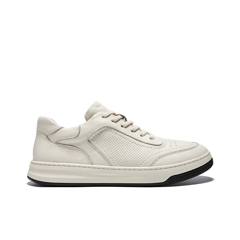 Hautton Jeans Low Top Skateboard Shoes Men's White-2