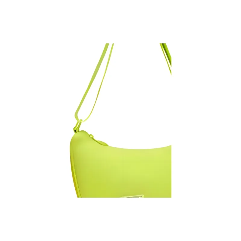LACOSTE Fabric Shoulder Bag, Crossbody Bag, Handbag Small Size Women's Green Yellow-2
