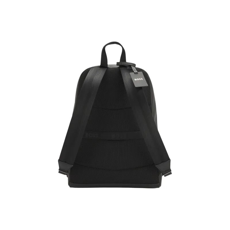 HUGO BOSS Recycled Leather With Fabric Backpack Unisex Black-2