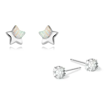 KUMET Sterling Silver Stud Earrings Women's