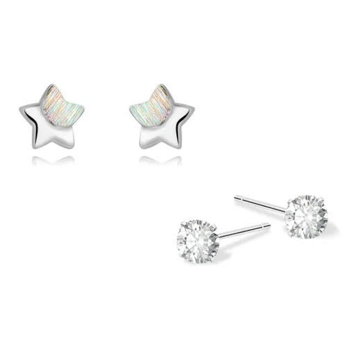 KUMET Sterling Silver Stud Earrings Women's